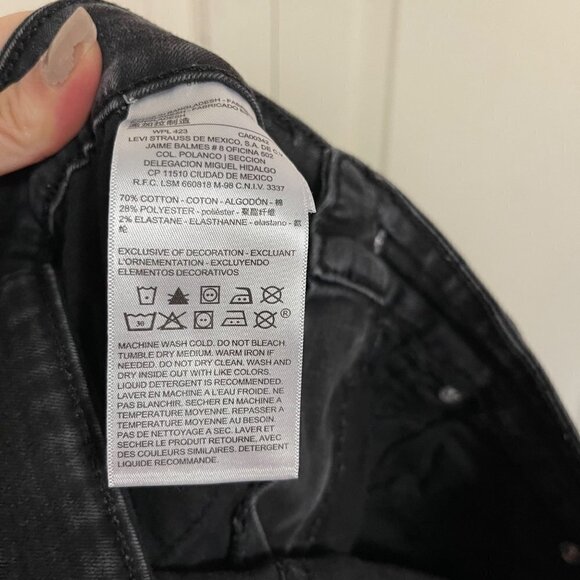 Levi's Women's Denizen Black Wash Modern Super Skinny Stretch Jeans Size 6 - Picture 7 of 9